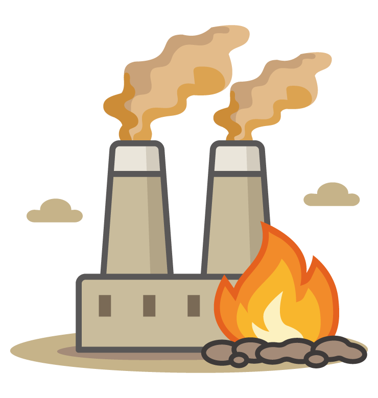 火力発電所／エネルギーのイラスト