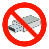 USBメモリー使用禁止のイラスト