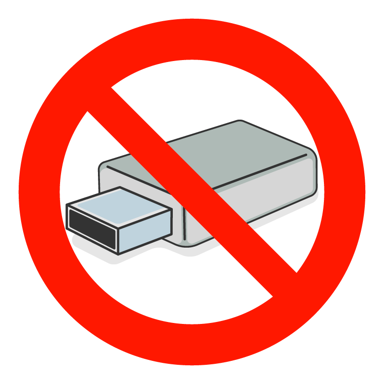 USBメモリー使用禁止のイラスト