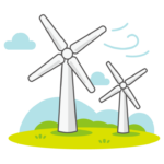 風力発電所のイラスト
