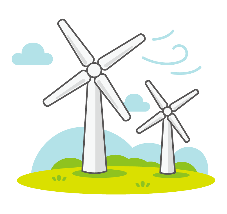 風力発電所のイラスト