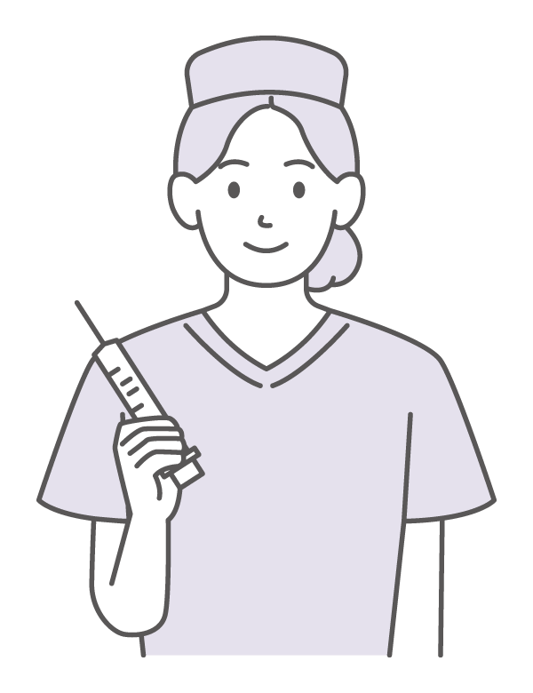 注射器を持った女性の医療従事者のイラスト