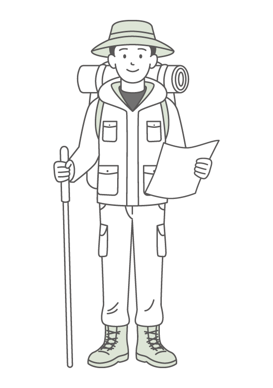 冒険家／登山家のイラスト