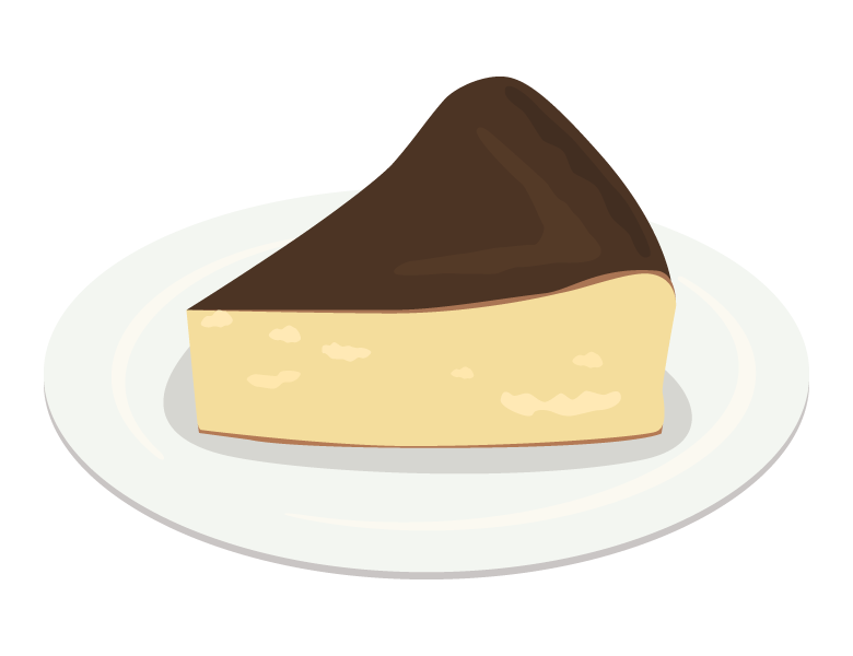 バスクチーズケーキのイラスト