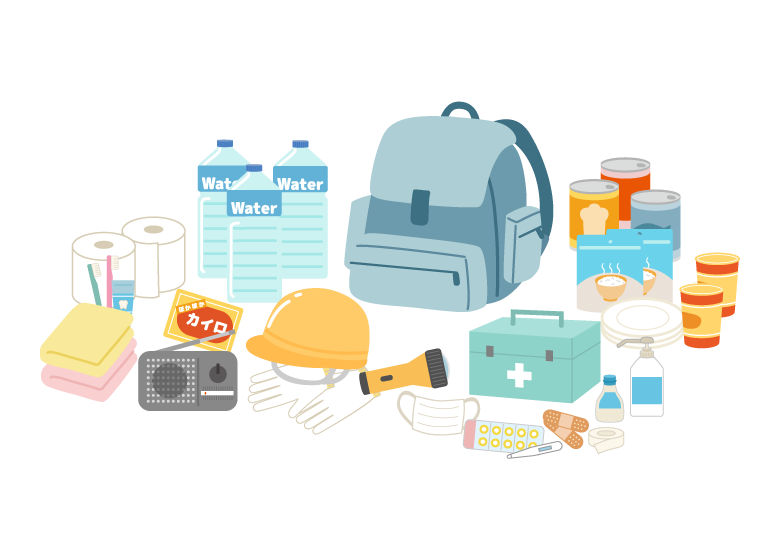 防災用品のイラスト