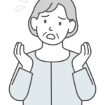 焦ったり困っている年配女性のイラスト