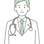シンプルな色のお医者さんのイラスト
