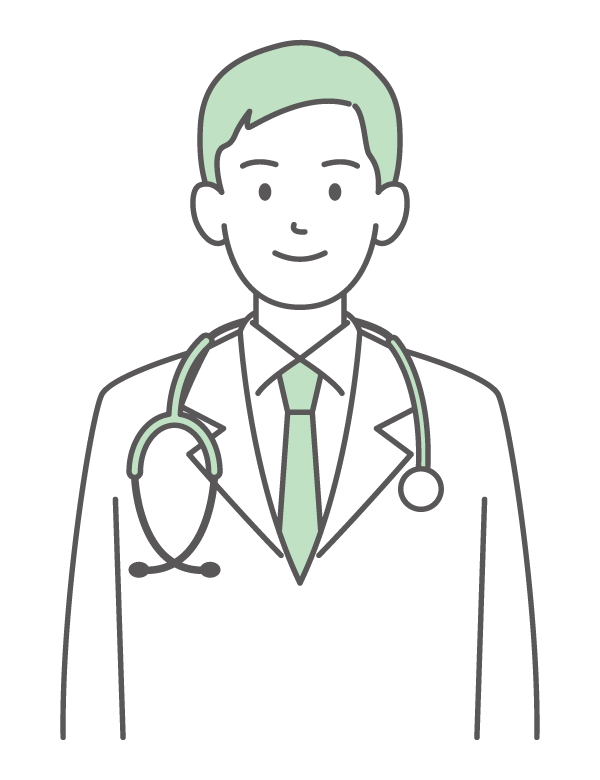 シンプルな色のお医者さんのイラスト