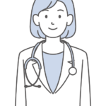 シンプルな色の女性のお医者さんのイラスト