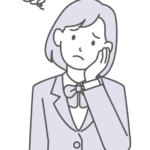 困ったり悩んでいる女子学生のイラスト