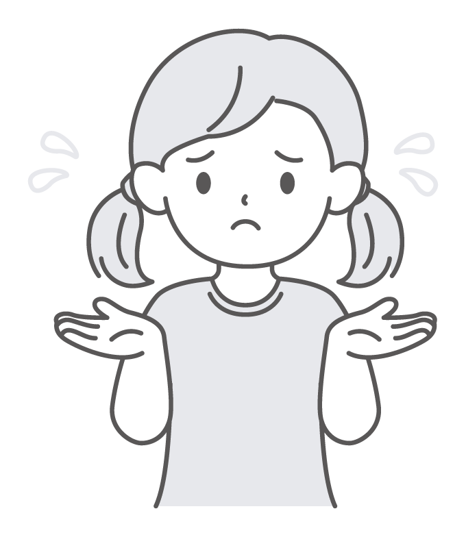 困っている女の子のイラスト