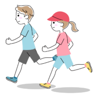 ジョギングをする男女のイラスト