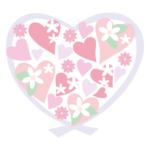 ラブリーなハートの模様のイラスト