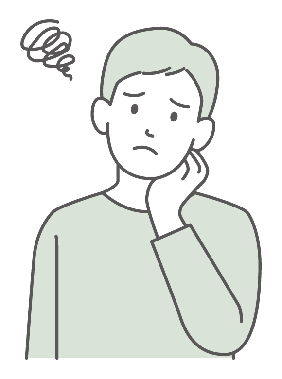 困り果てている男性のイラスト