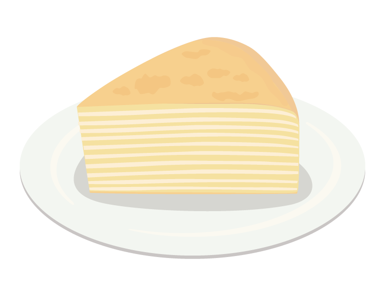 ミルクレープケーキのイラスト