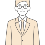 メガネをかけた笑顔の会社員のイラスト