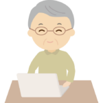 パソコンをする年配者のイラスト