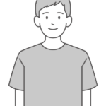 シンプルな色の男性のイラスト