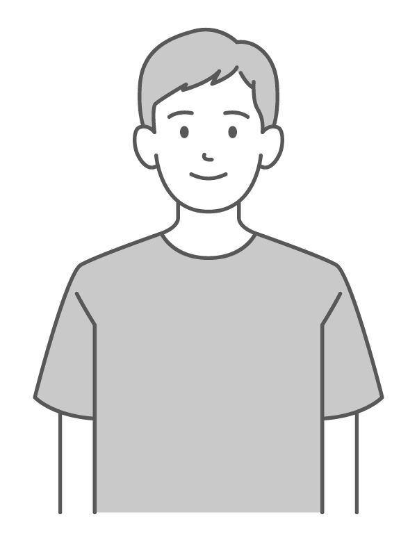 シンプルな色の男性のイラスト