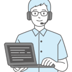 シンプルな色のプログラマーのイラスト