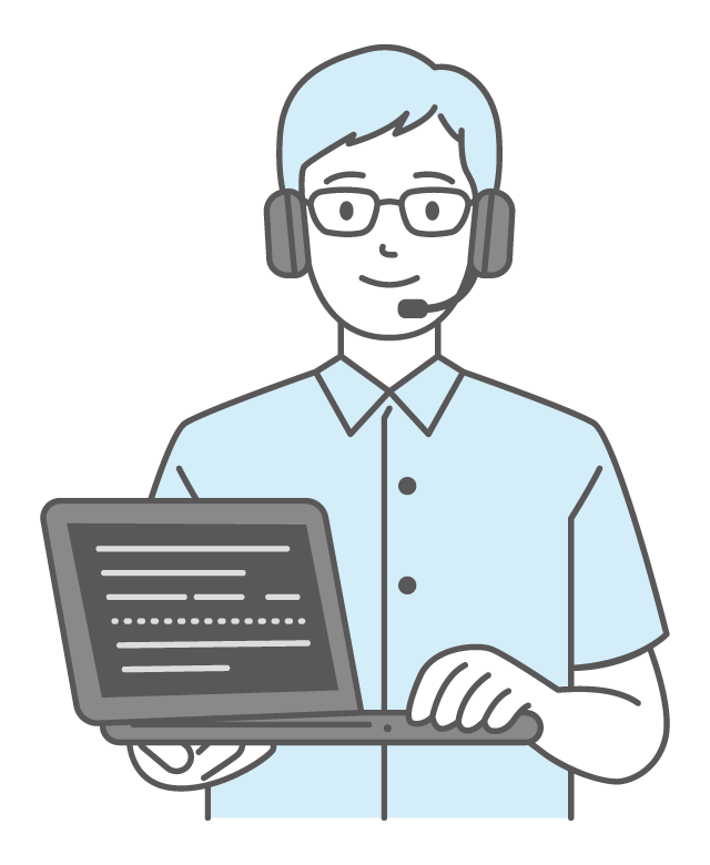 シンプルな色のプログラマーのイラスト
