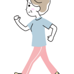 ウォーキングをする年配女性のイラスト