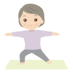 ヨガを楽しむ年配者のイラスト