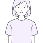 シンプルな色の女性のイラスト