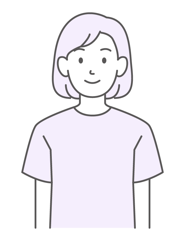 シンプルな色の女性のイラスト