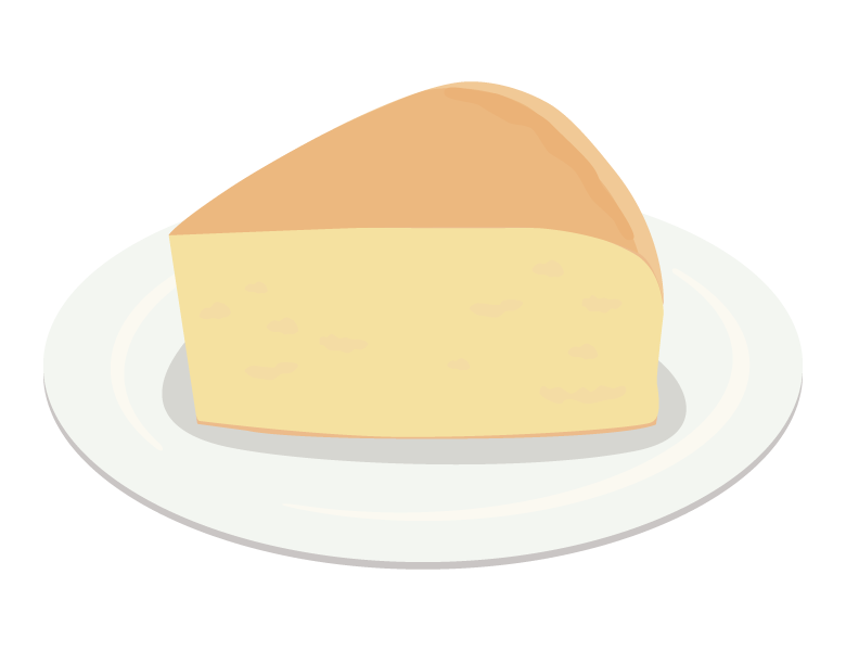 スフレチーズケーキのイラスト