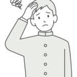 困ったり悩んでいる学生のイラスト