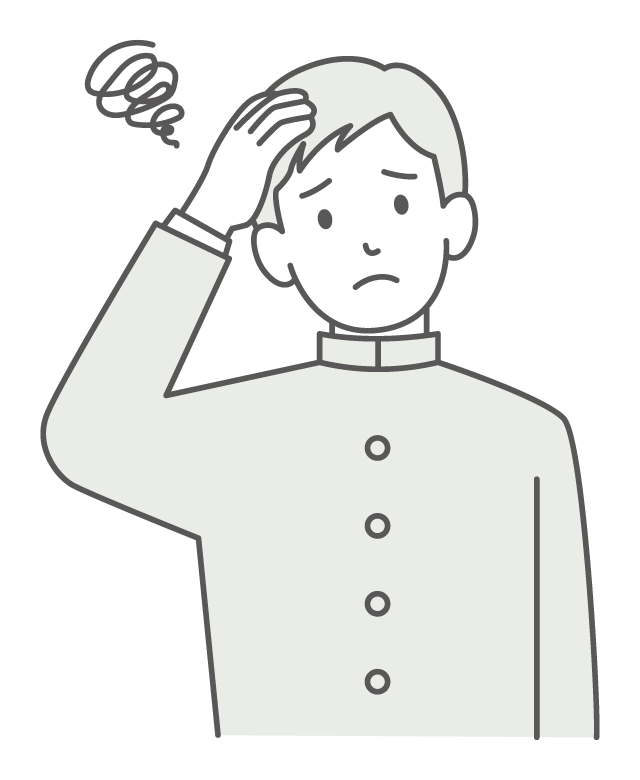 困ったり悩んでいる学生のイラスト