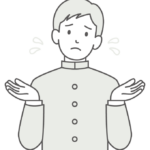 お手上げ状態の学生のイラスト