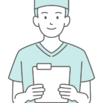 シンプルな色の手術着のお医者さんのイラスト