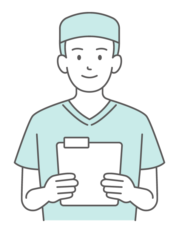 シンプルな色の手術着のお医者さんのイラスト