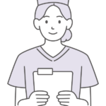 シンプルな色の女性の医療従事者のイラスト