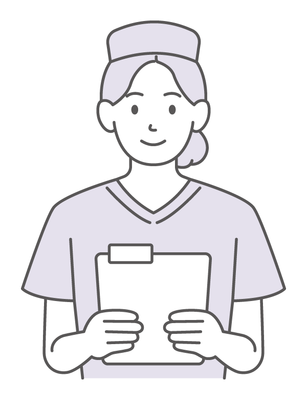 シンプルな色の女性の医療従事者のイラスト