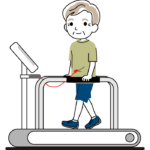 ランニングマシンと年配者のイラスト