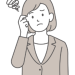 悩んだり困っている女性会社員のイラスト