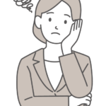 困ったりモヤモヤしている女性会社員のイラスト