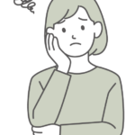 困り果てている女性のイラスト