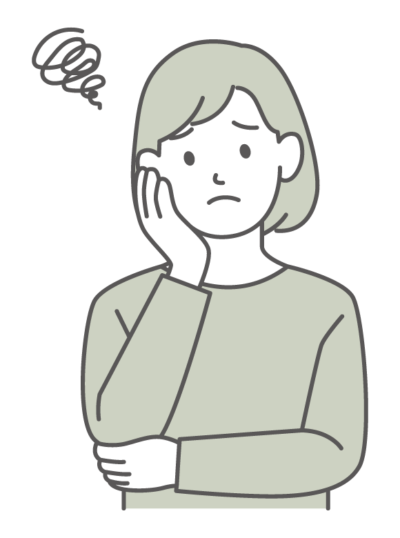 困り果てている女性のイラスト