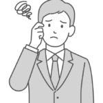 悩んだり困っている会社員のイラスト