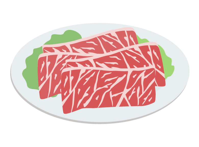 しゃぶしゃぶ用のお肉のイラスト