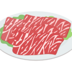 すき焼き用のお肉のイラスト