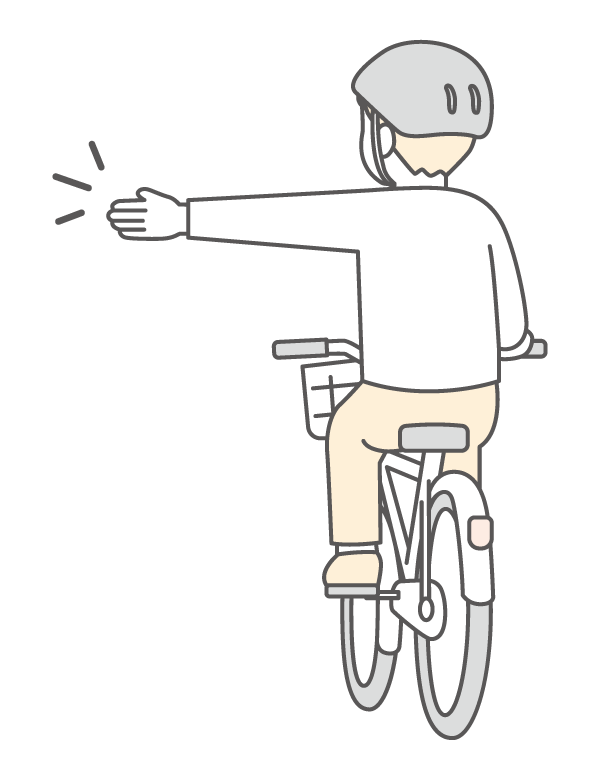 自転車の手信号のイラスト