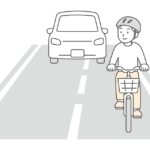 車道を走る自転車のイラスト
