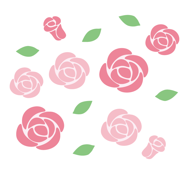 かわいいバラの花のイラスト