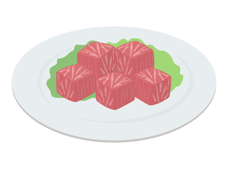サイコロステーキのイラスト