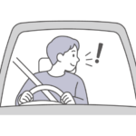 わき見運転のイラスト